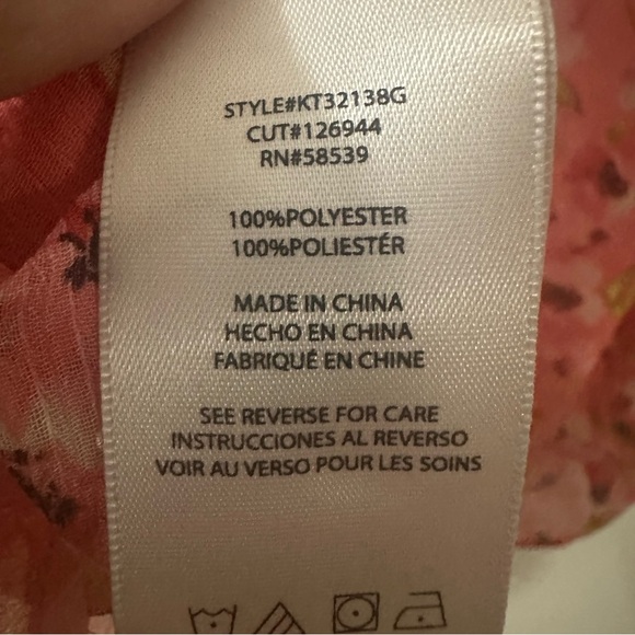 Kut From The Kloth Women’s Button Down Sheer Blouse Top Floral Pink Size‎ 1X - Picture 7 of 7